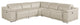 Federico 5-Piece L-Shaped Top Grain Italian Leather Sectional, Beige