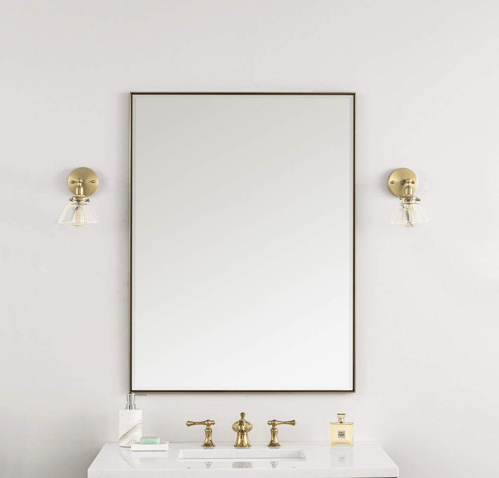 Rohe 30" Mirror, Champagne Brass