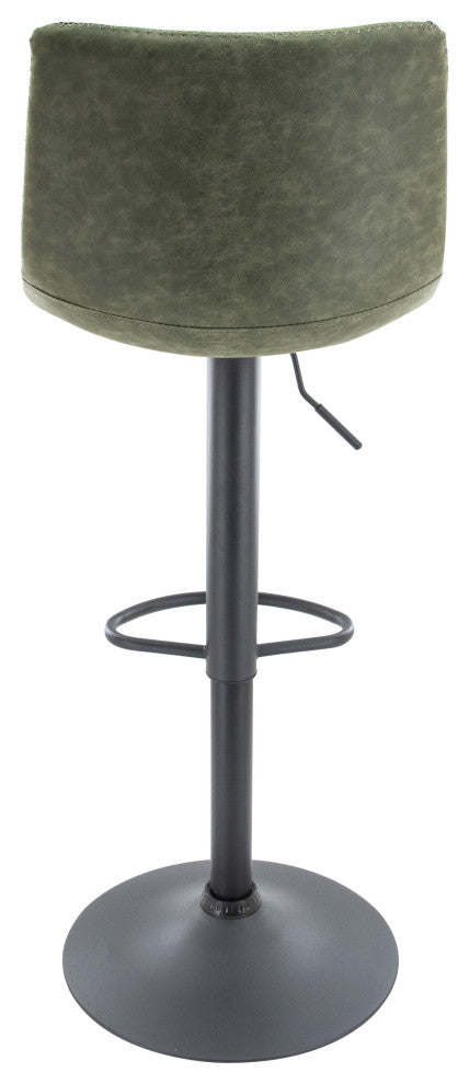 LeisureMod Tilbury Modern Adjustable Bar Stool With Footrest & 360-Degree Swivel