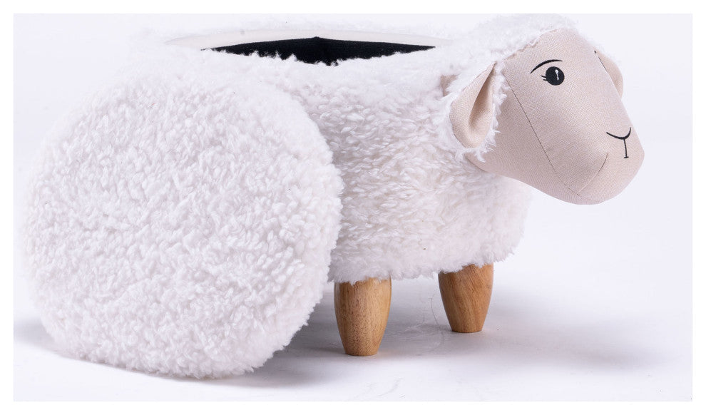 White Sheep Storage Ottoman