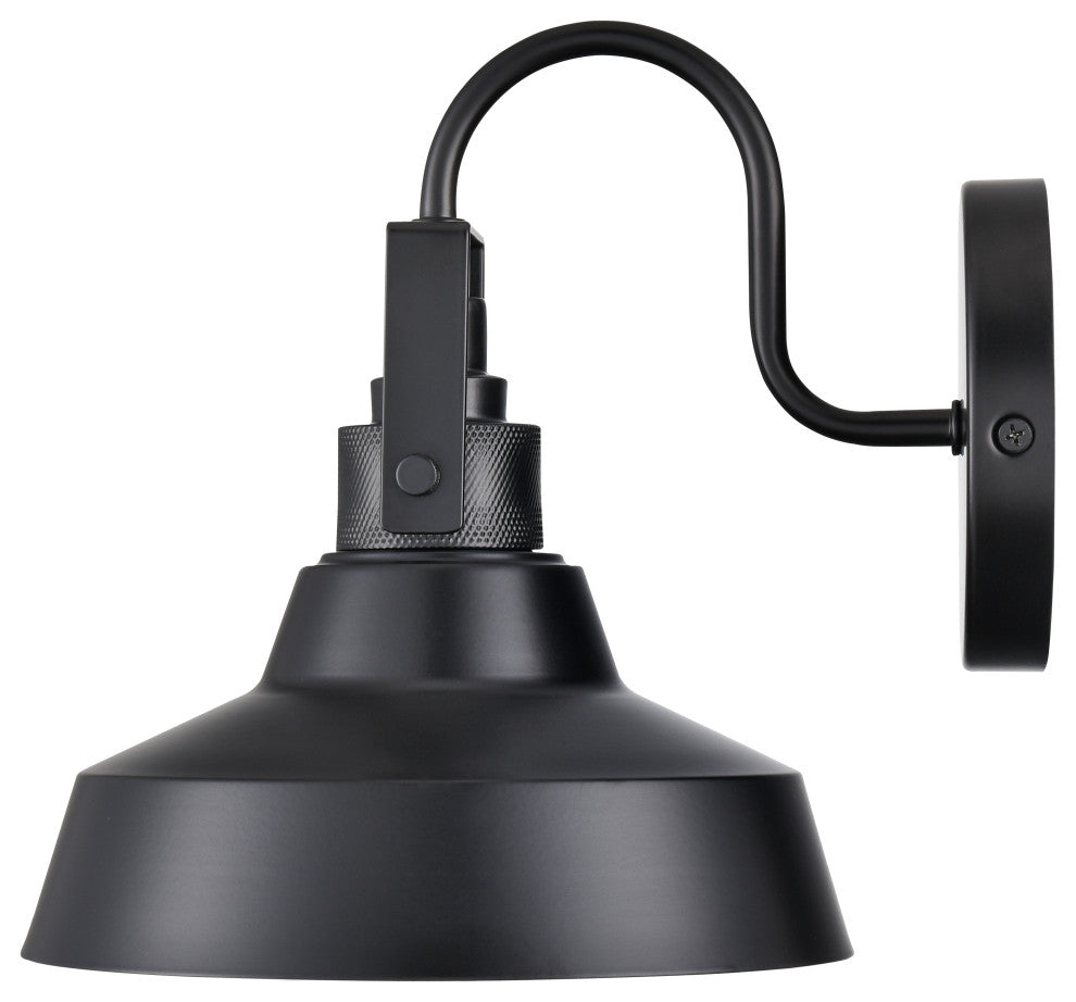 1 Light 8 in. Powder Coated Black Outdoor