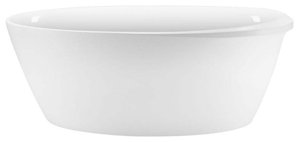 Acrylic Single Slipper Flatbottom Soaking Bathtub in White, 59" X 29"