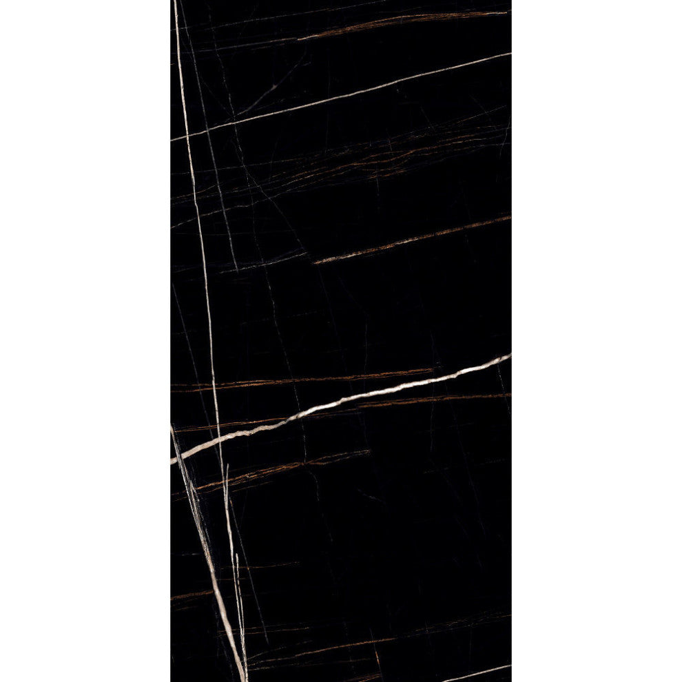 Porcelain Marble Look Wall and Floor Tile Sahara Noir, 48x48