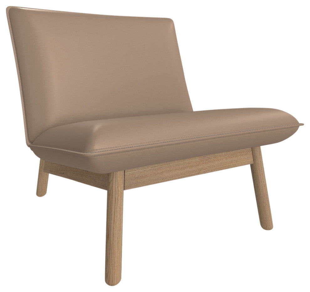 Cantor Leather Lounge Chair, Finish Shown: Dove, Leather Shown: Marcona