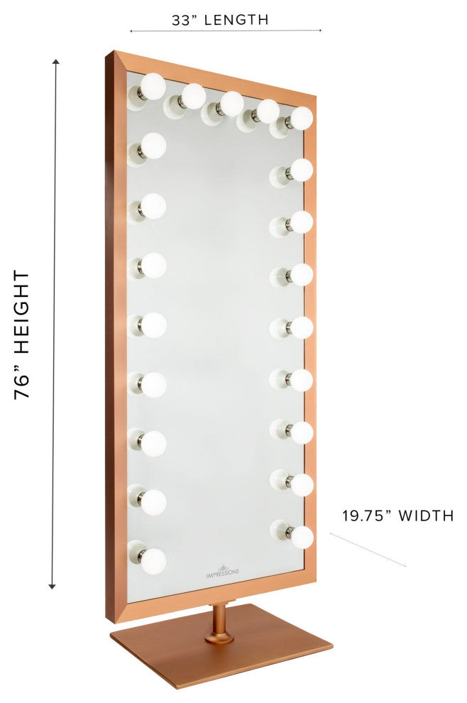 Starlight Full Body LED Makeup Mirror with 21 Bulbus, Gold