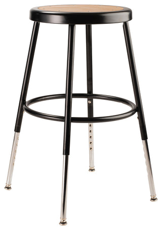 NPS 19"-27" Height Adjustable Heavy Duty Steel Stool, Black
