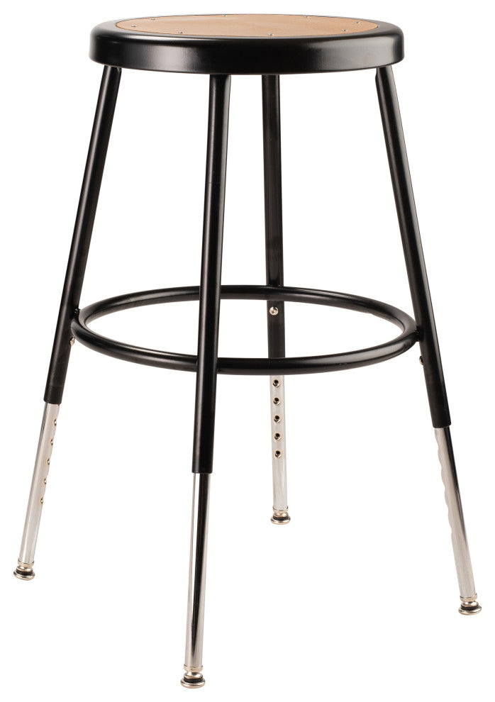 NPS 19"-27" Height Adjustable Heavy Duty Steel Stool, Black