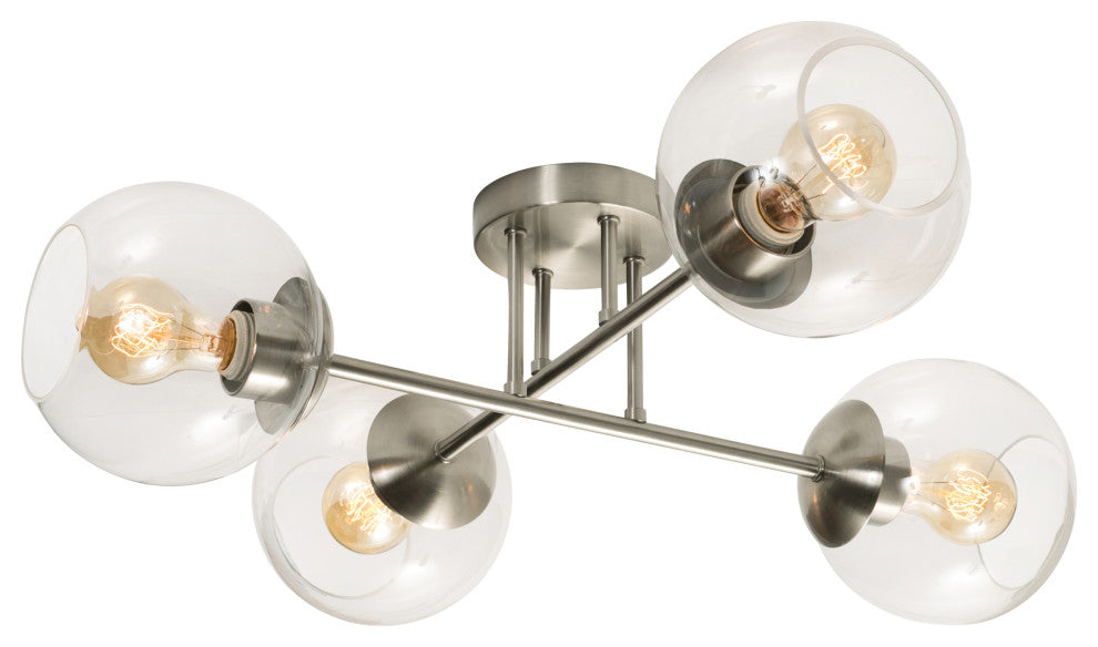 Jamie 24" Semi Flush, Satin Nickel