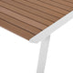 Side Dining Chair and Table Set, Aluminum, Metal, White Gray, Outdoor