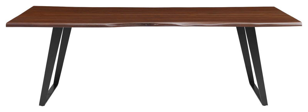 Viggo 96" Live Edge Acacia Wood Dining Table, Black Walnut
