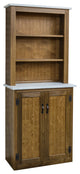 72-inch Tall China Cabinet with 3 Shelves and 2 Doors, Natural Brown/ White
