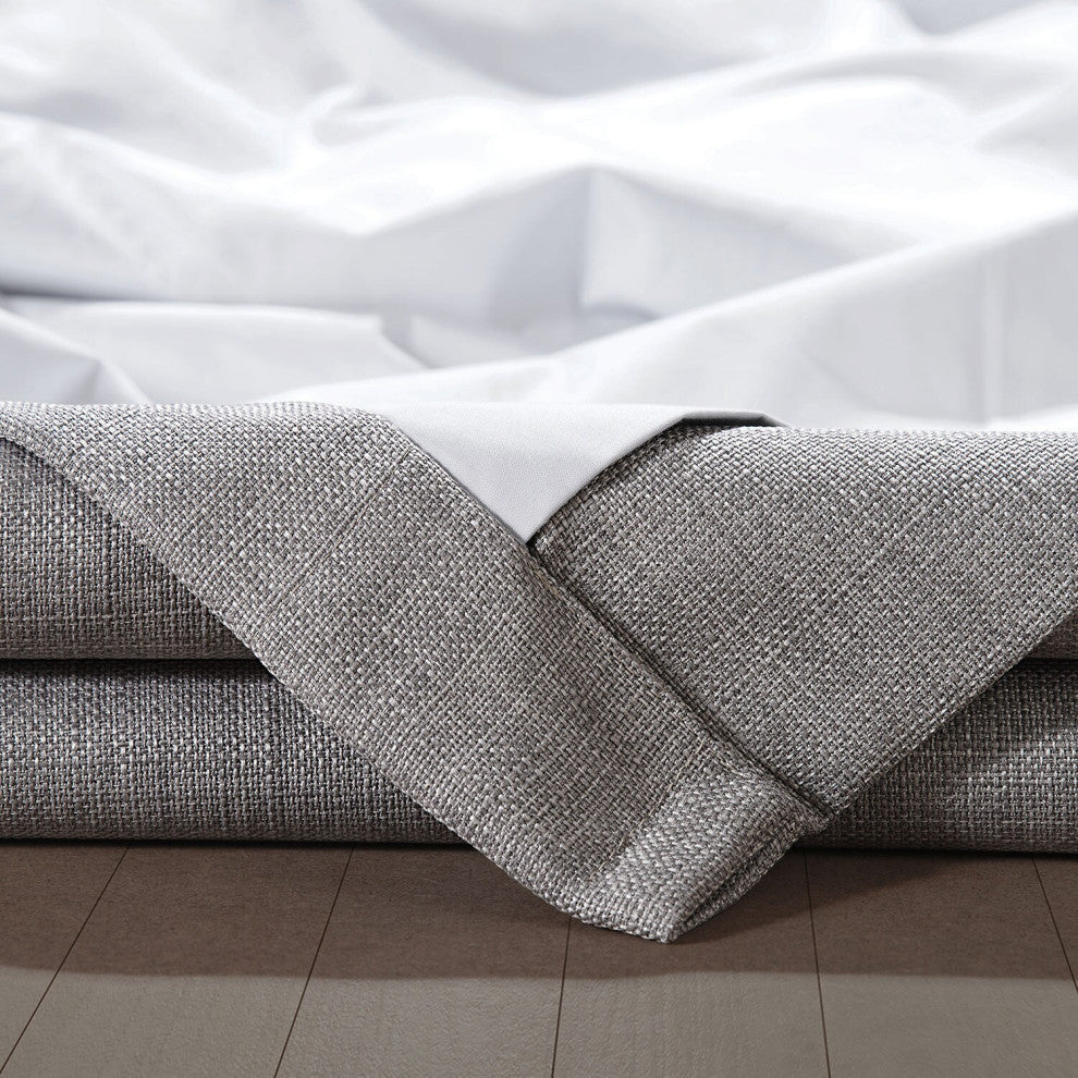 Signature Destination Slate Faux Linen Blackout Fabric Sample, 4Wx4L