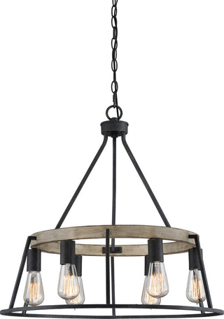 Quoizel BRT5006GK Six Light Chandelier Brockton Grey Ash