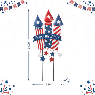 30"H Patriotic Firecracker Yard Stake