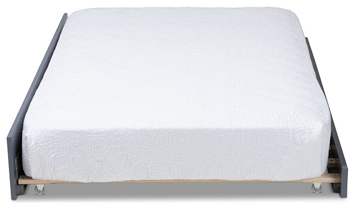 Baxton Studio Cintia Cottage Farmhouse Grayed Wood Twin Size Trundle