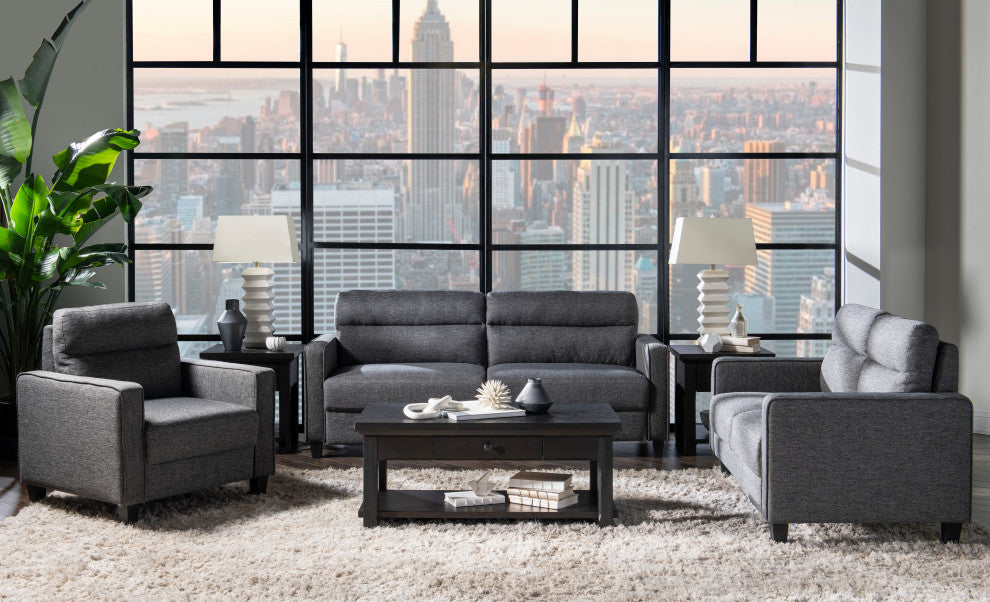 Asher Channeled Loveseat, Gray