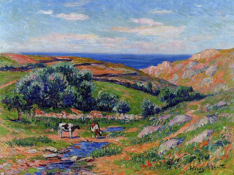 Henri Moret A Valley in Sadaine- the Bay of Douarnenez Wall Decal