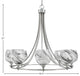 Paramount 8-Light Chandelier, Brushed Nickel, 6" Onyx Swirl Glass