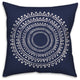 Centered Navy Boho Circle 18x18 Indoor/Outdoor Pillow