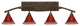 Bow 4 Light Bath Bar, 7" Raspberry Crystal Glass