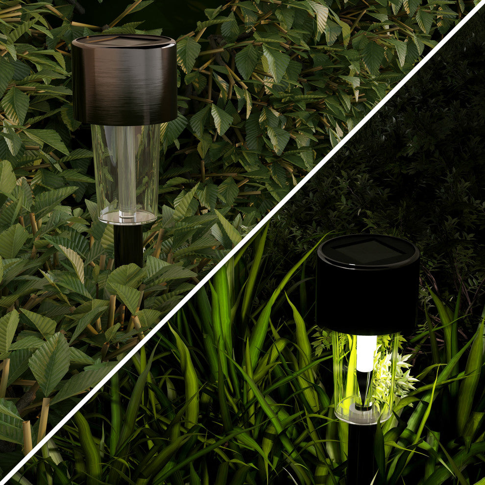 Solar Path Lights- 12.2" Stake Lighting Set of 12 by Pure Garden, Black