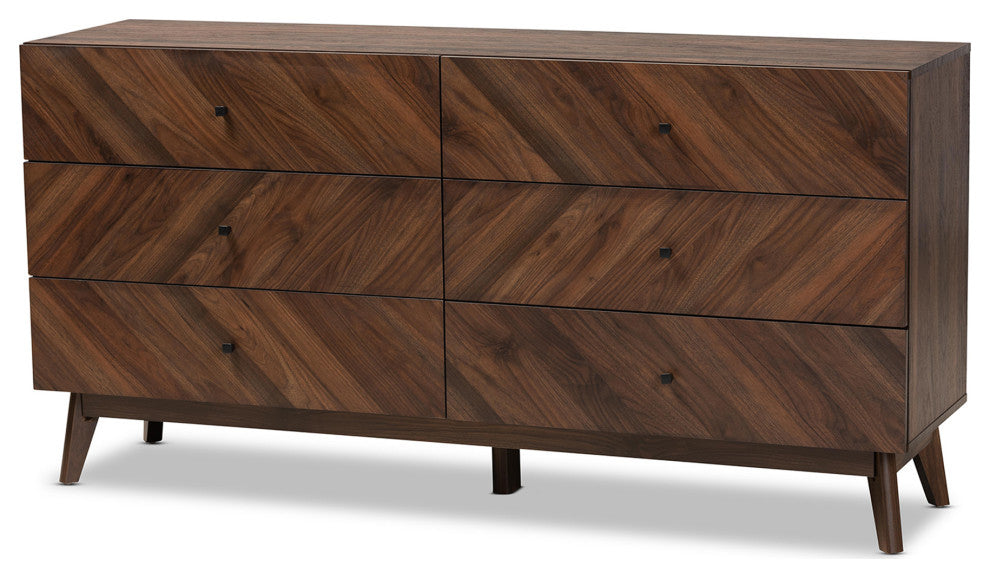 Hugo Mid-Century Dresser, Walnut Brown