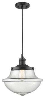 Large Oxford 1-Light Mini Pendant, Matte Black, Seedy