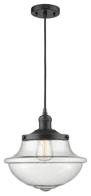 Large Oxford 1-Light Mini Pendant, Matte Black, Seedy