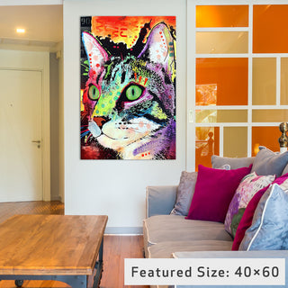 "Curiosity Cat" Wrapped Canvas Art Print, 26x18x1.5