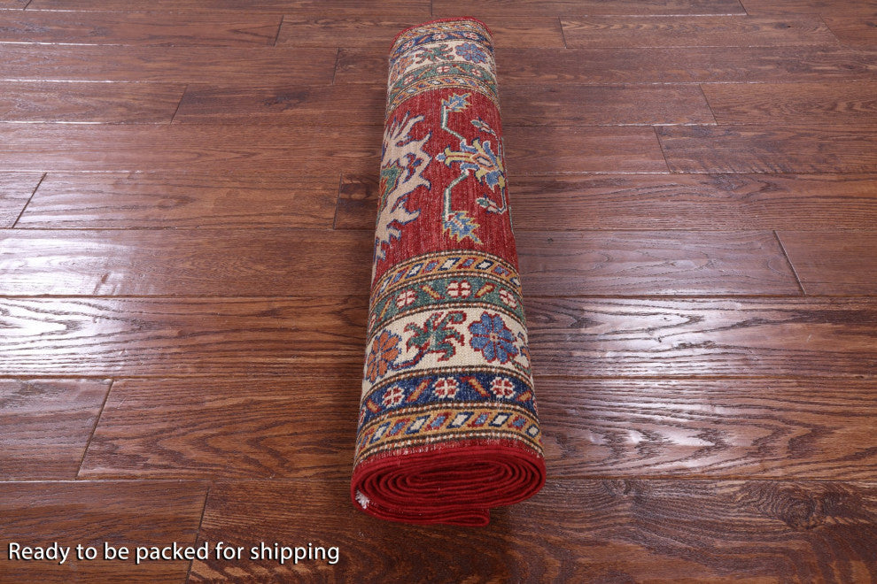 2' 8" X 9' 5" Super Kazak Hand Knotted Runner Rug - Q12970