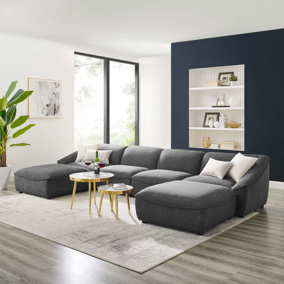 Comprise 6-Piece Living Room Set Charcoal