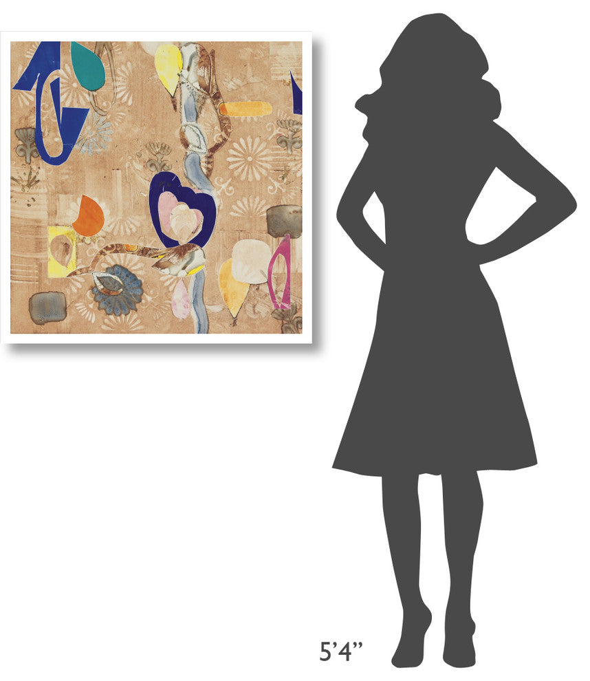 "Happy Travels" Digital Paper Print by Joan Elan Davis, 32"x32"