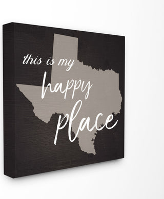 'This Is My Happy Place Texas', Stretched Canvas, 24"x1.5"x24"