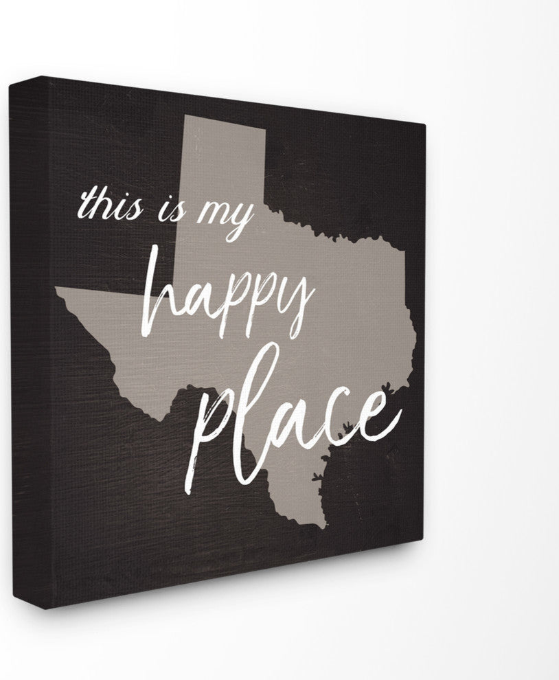 'This Is My Happy Place Texas', Stretched Canvas, 24"x1.5"x24"
