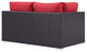Espresso Red Convene Outdoor Patio Left Arm Loveseat