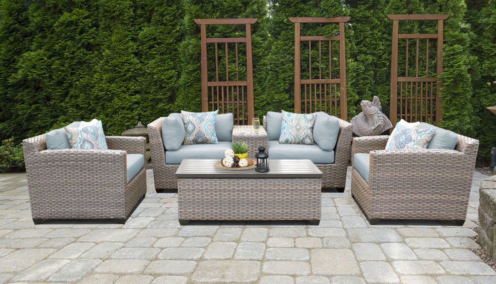 Florence 6 Piece Outdoor Wicker Patio Furniture Set 06d, Spa
