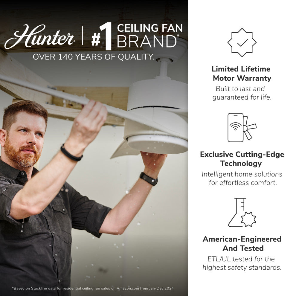Hunter 58" Rhinebeck Noble Bronze Ceiling Fan With Wall Control