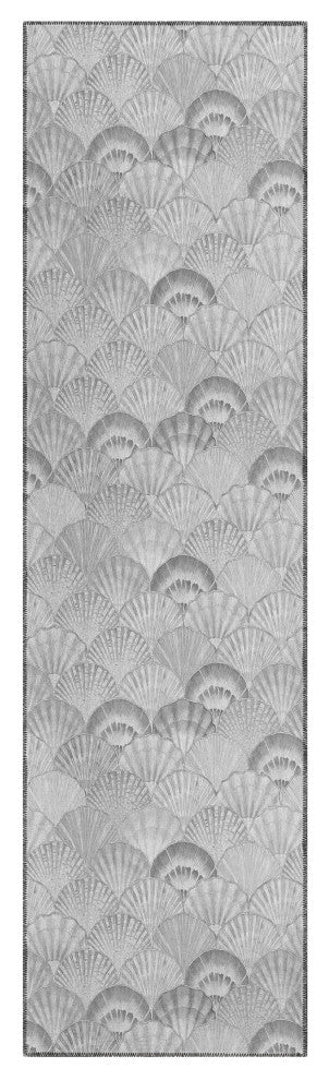 Indoor/Outdoor Seabreeze SZ2 Silver Machine Washable 2'3" x 7'6" Runner Rug