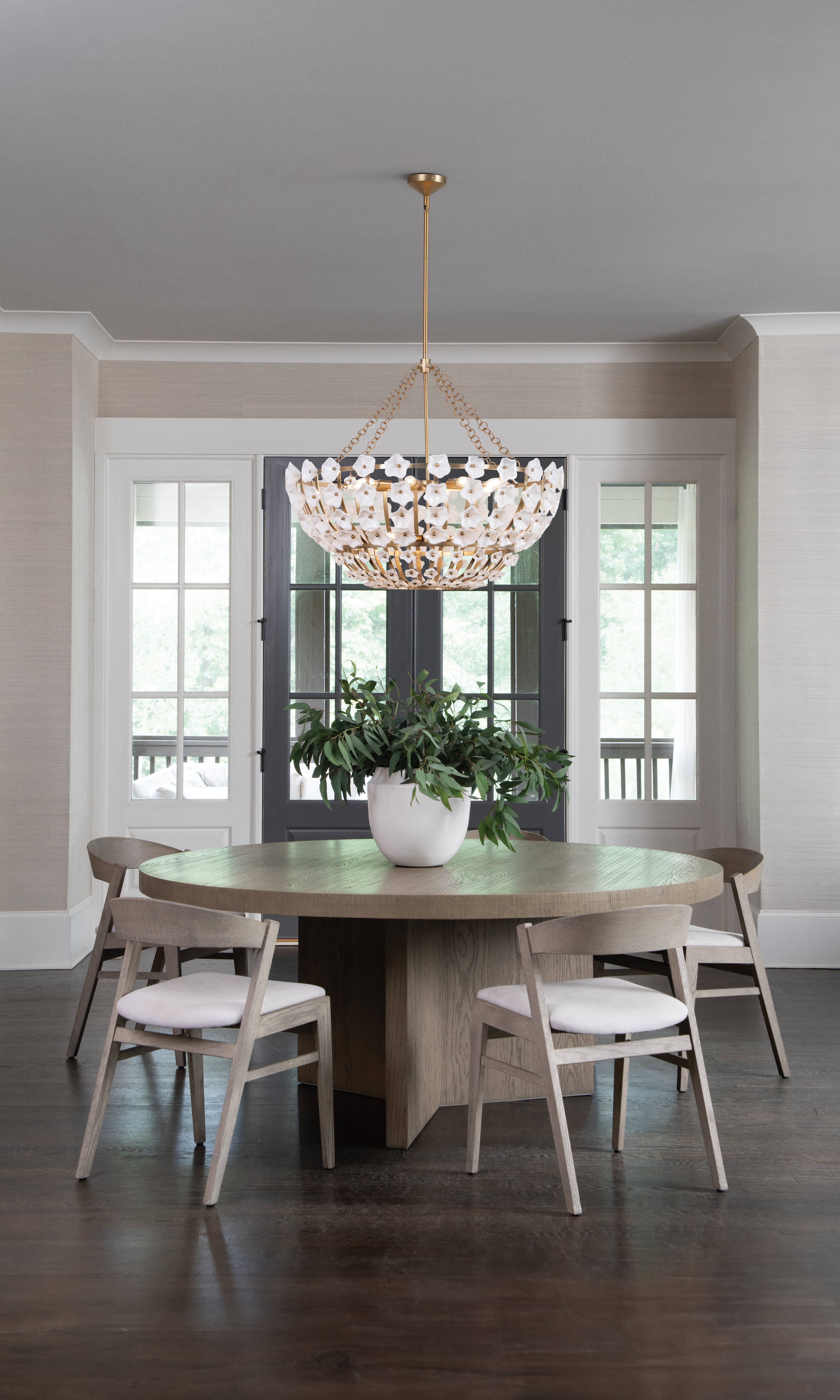 Fredrick Ramond Azalea Large Chandelier, Distressed Brass