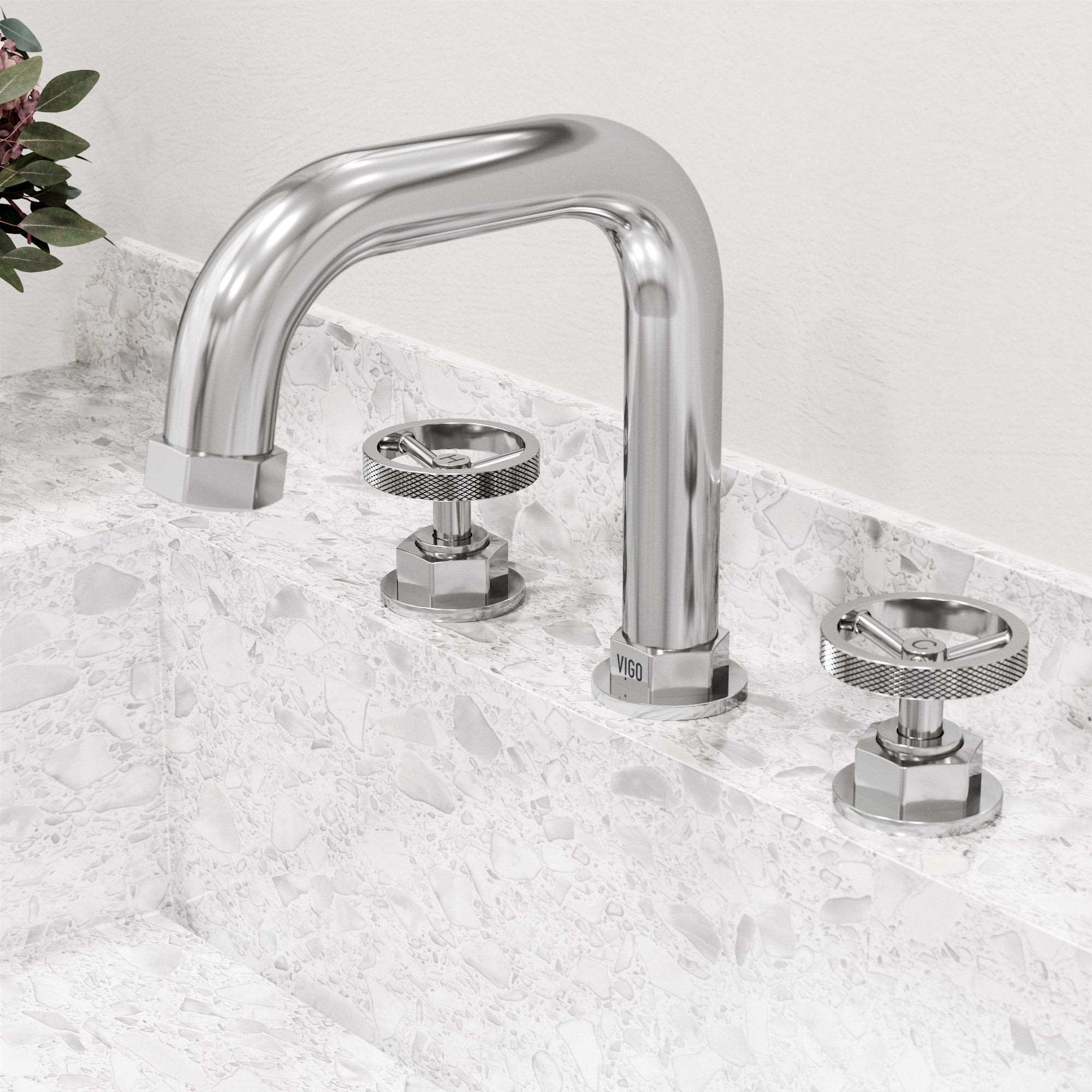 VIGO Hart 7" H 2-Handle Widespread Bathroom Faucet, Chrome