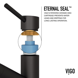 VIGO Branson 9" H Single Handle Pull-Out Sprayer Kitchen Faucet, Matte Black, Without Extras