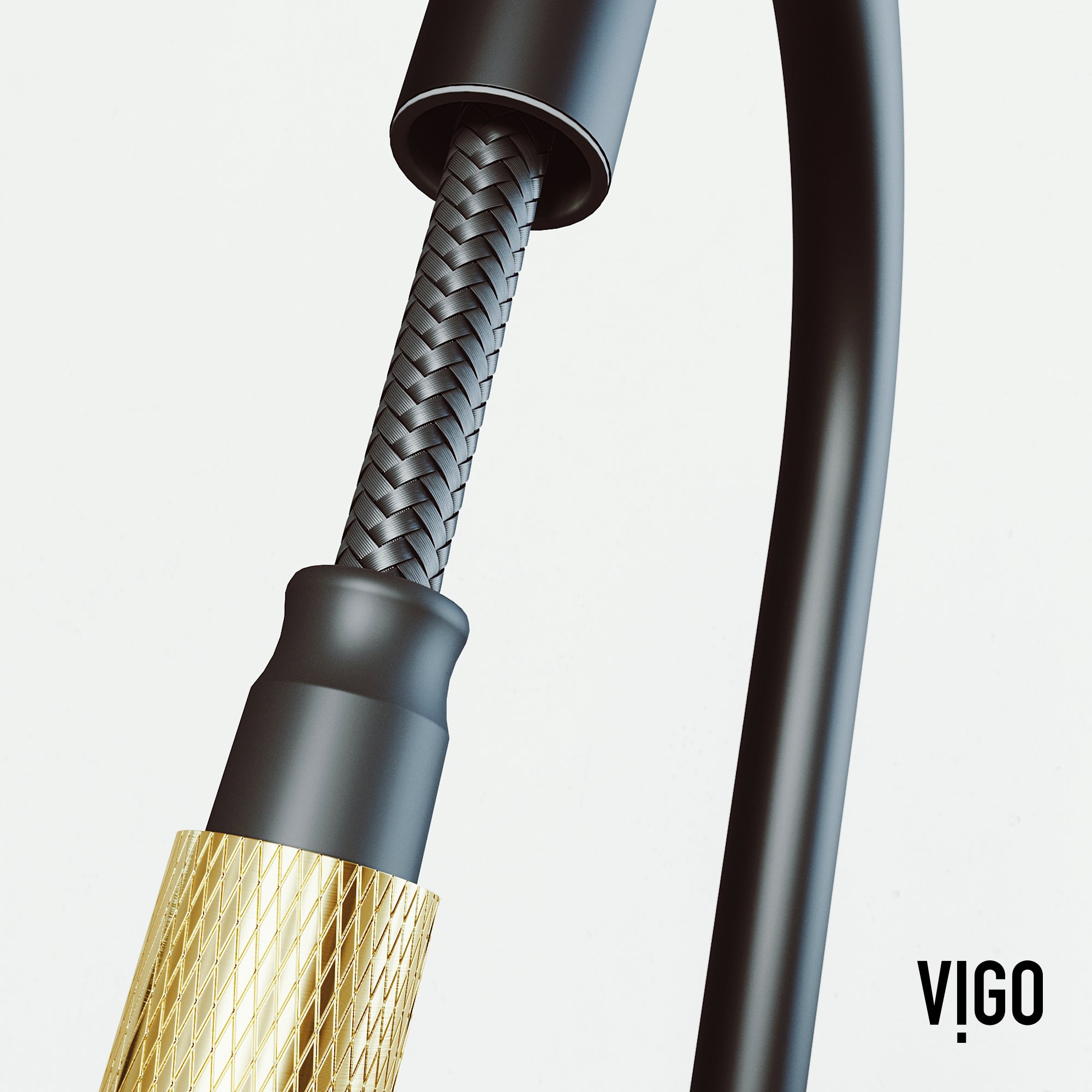 VIGO Bristol 19" H Single Handle Pull-Down Sprayer Kitchen Faucet, Matte Brushed Gold/Matte Black, Without Extras