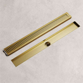 VIGO Elan Linear Shower Drain, Matte Brushed Gold, 24"