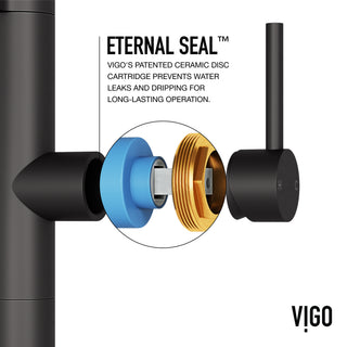 VIGO Edison Pro 20" H Single Handle Pull-Down Sprayer Kitchen Faucet, Matte Black