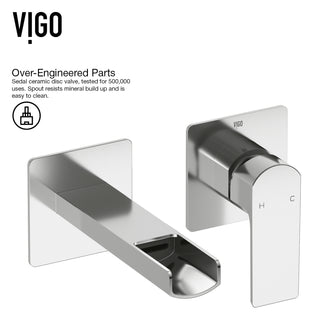 VIGO Atticus 5" H Single Handle Wall Mount Bathroom Faucet, Chrome