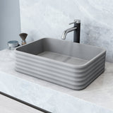 VIGO Cadman 18"L x 13"W x 5"H Concreto Stone Rectangular Bathroom Vessel Sink