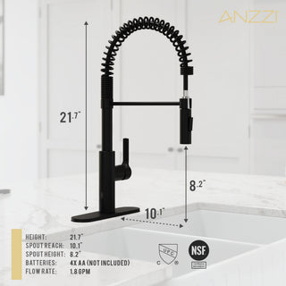 Touchless Pull-Down Faucet With Fan Sprayer, Matte Black