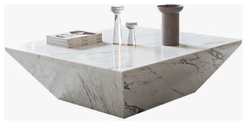 Artemis Marble Square Drum Coffee Table, Large