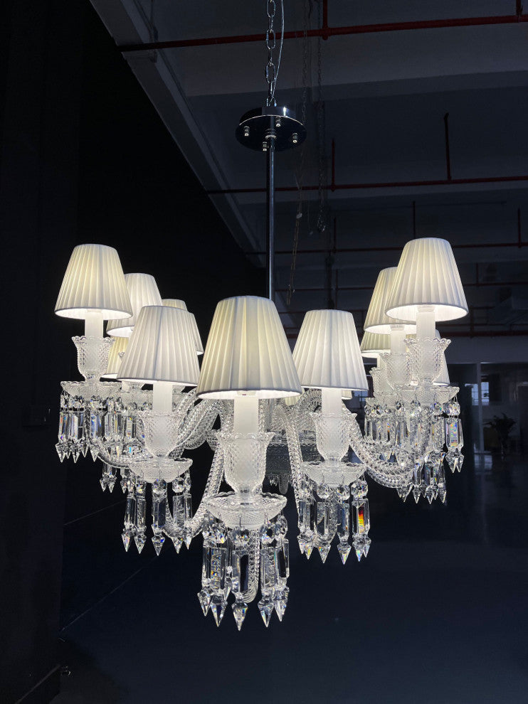 16 Lights Baccarat Style Pendant Light Luxury Banquet Crystal Chandelier