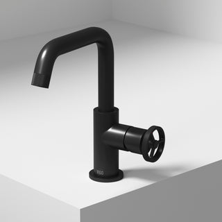 VIGO Cass 9" H Single Handle Single Hole Bathroom Faucet, Matte Black, Without Extras